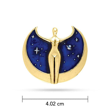 Oberon Zell Astra Star Goddess Pendant with Enamel GTP3198 - Jewelry